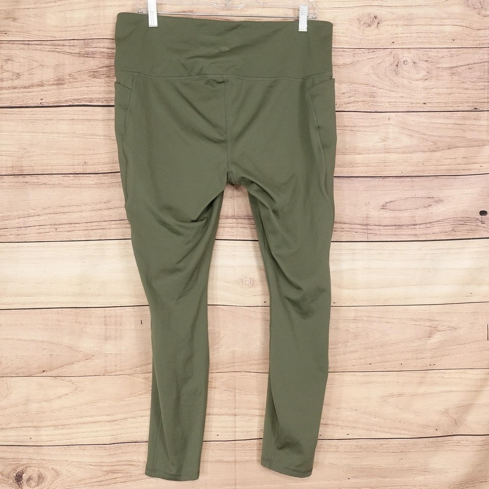 All In Motion Leggings Womens XXL Green Ankle High Rise Pockets Zip Pocket - Picture 5 of 11